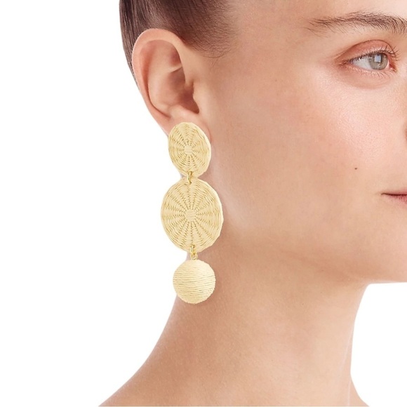 New with tags J.CREW Triple-drop raffia earrings - Picture 7 of 8